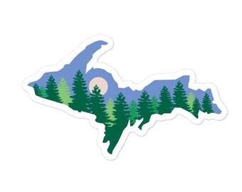 Yooper Michigan Decal Sticker | 906 Upper Peninsula MI, Nature Bumper Sticker, Gifts, Accessories