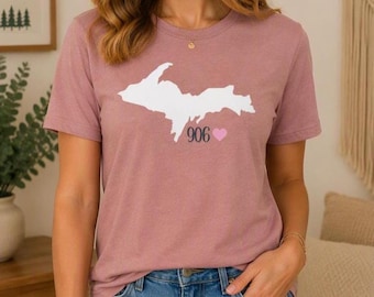 Women's Yooper T-Shirt | Upper Peninsula Michigan Tee, 906 Shirt for Women, UP North Apparel, Yooper Gift