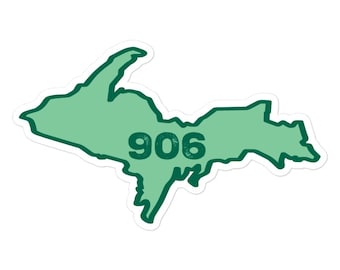 Yooper 906 Sticker: Michigan Upper Peninsula Car Decal