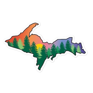 Yooper Michigan 906 Decal Sticker | Yooper Sunset Nature Trees Car Decal, Upper Peninsula Sticker Decal, Michigan Car Decal, Yooper Gifts