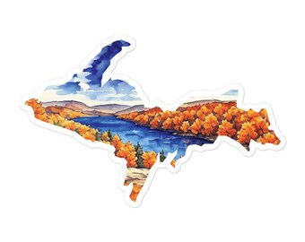 Lake of the Clouds Car Decal | Porcupine Mountains Michigan Vinyl Sticker | UP North Yooper Scenic Bumper Decal
