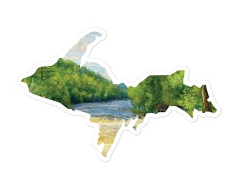 Piers Gorge Yooper Car Decal | Scenic Upper Peninsula Michigan Vinyl Sticker | UP North Nature Window Decal