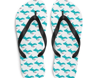 Yooper Flip Flops | 906 Flip Flops, Yooper Summer Sandals, Upper Peninsula Sandals, Michigan Yooper Apparel Gifts, Beach Accessories