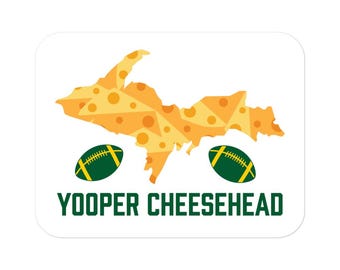 Yooper Cheesehead Vinyl Sticker: Packers Car Decal