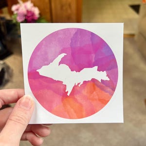Yooper U.P. Watercolor Sticker: Michigan Car Decal