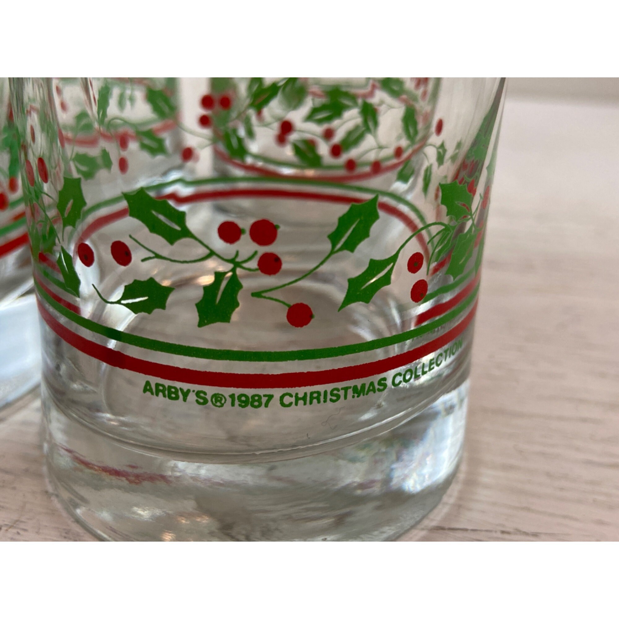 Vintage Set of 4 Arby’s 1987 Christmas Collection Drinking Glasses - Etsy