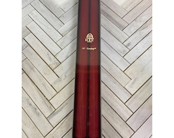 Velas Vintage Root Candles Gentry de 45 cm (18") - Mezcla de cera de abeja roja - Par en caja original - Hechas en EE. UU.