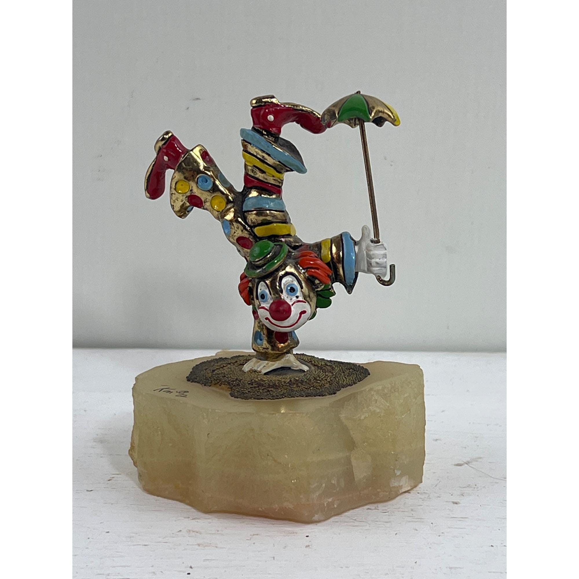 Vintage Ron Lee Handstand Clown With Umbrella - Rare Collectible