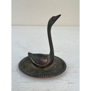 Vintage Silver Plated Swan Shaped Ring Holder by Interpur