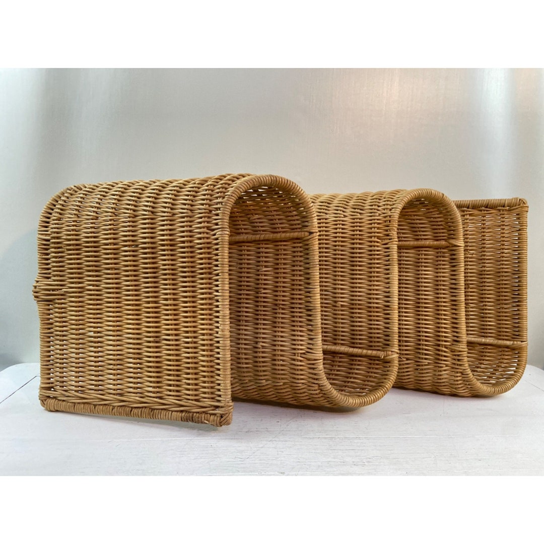 A Pair of 1970's Italian Bamboo & Rattan Bookshelves – Streett Marburg
