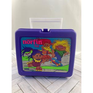 Vintage Troll Co. &quot;Adopt a Norfin Troll&quot; Purple Lunchbox with Thermos!