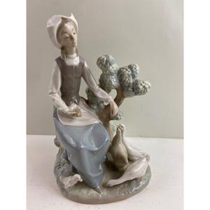 Nao By Lladro Girl With Geese Figurine Handmade In Spain 1989 Daisa Porcelain