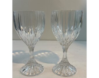 Vintage Mikasa Park Lane Crystal Wine Glasses Set of 2