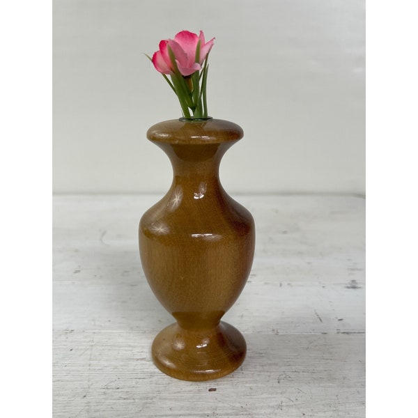 Wood Vase Glass Insert Etsy