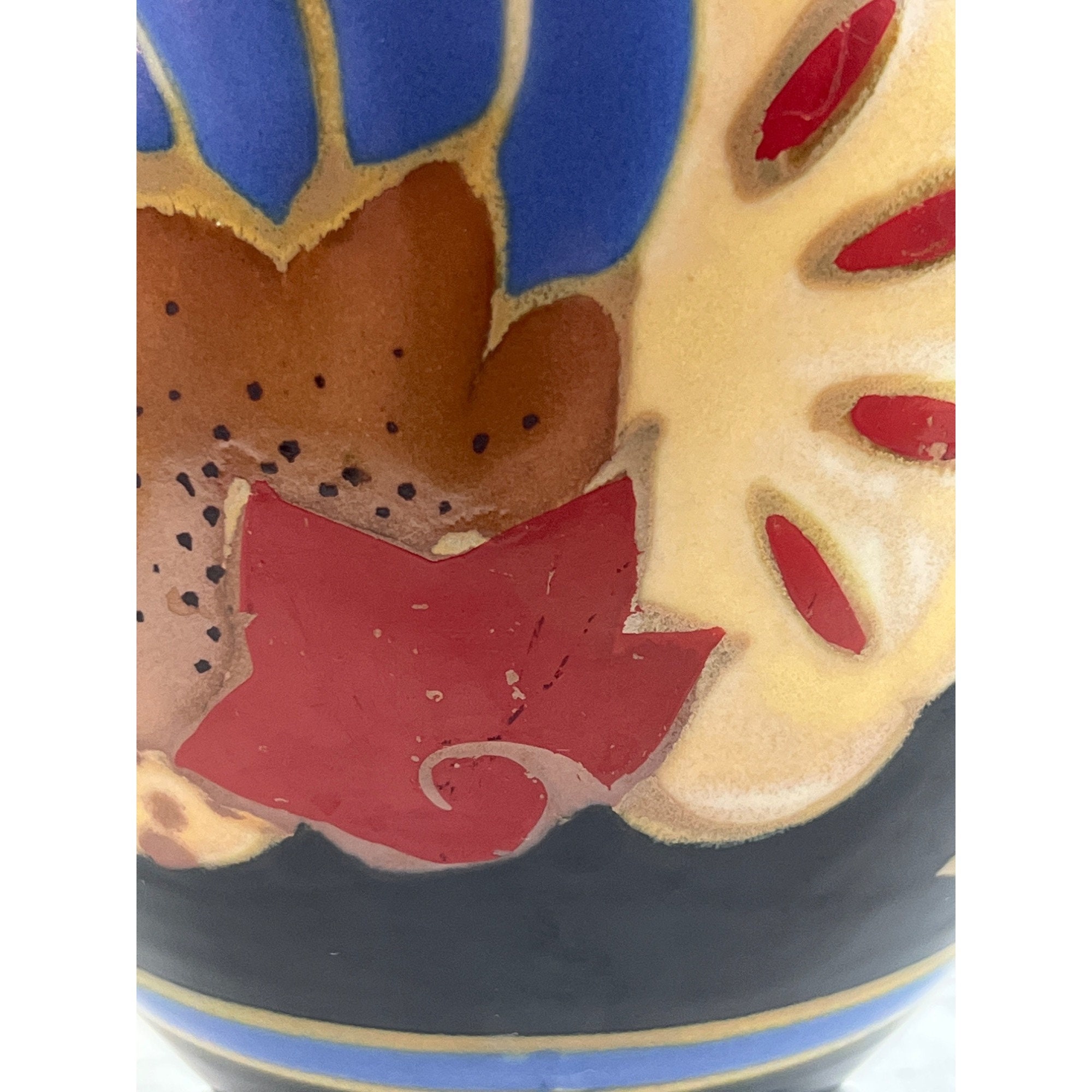 Vintage Art Deco Colorful Floral Japanese Pottery Vase - Etsy