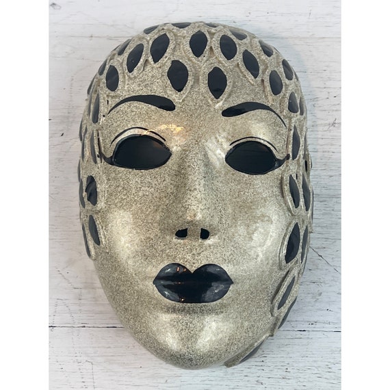 Paper Mache Wall Art Face Mask signed by Artist