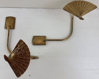 Sujetadores/alzapaños para cortinas vintage de latón macizo con diseño de abanico ornamentado – Par – Hecho en India