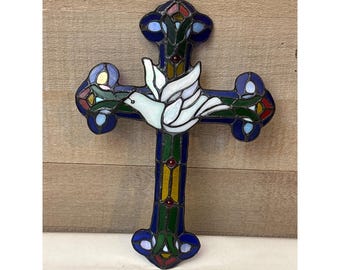 Cruz de pared de vidrieras – "La paz de Cristo" de Franklin Mint