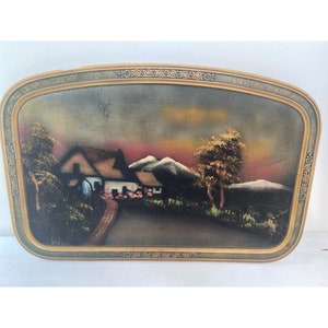 Vintage Velvet Painting with antique Frame