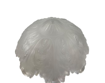 Vintage Fenton Glass Large Frosted Light Shade Elegant Lighting Replacement Shade