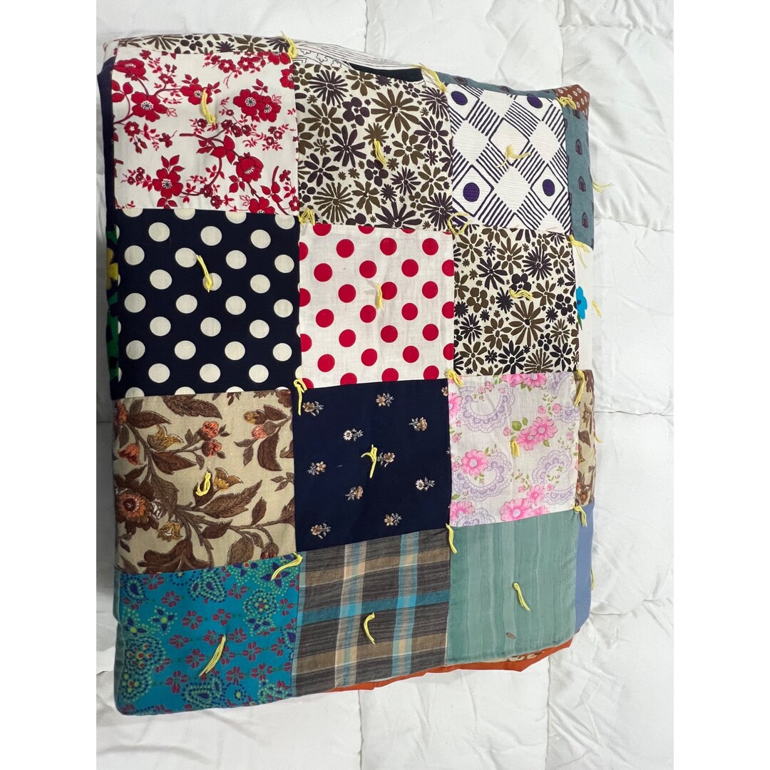 Vintage Handmade Patchwork Blanket Queen Size Blanket Etsy