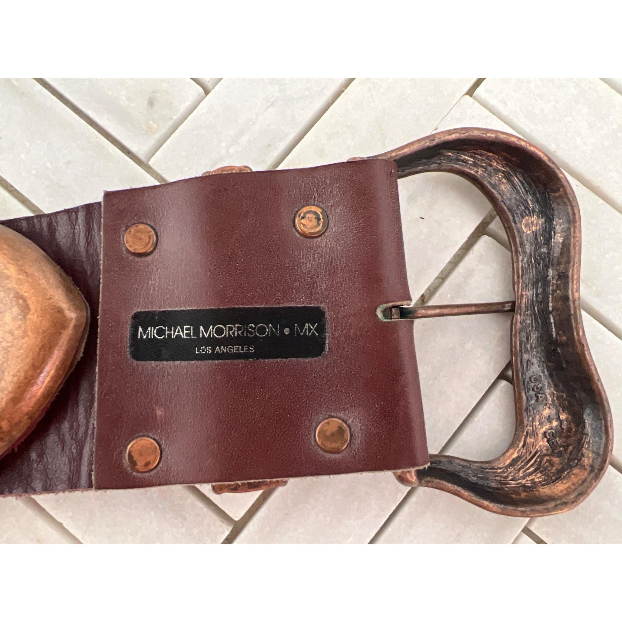 Vintage Michael Morrison MX Wide Studded Belt, 39