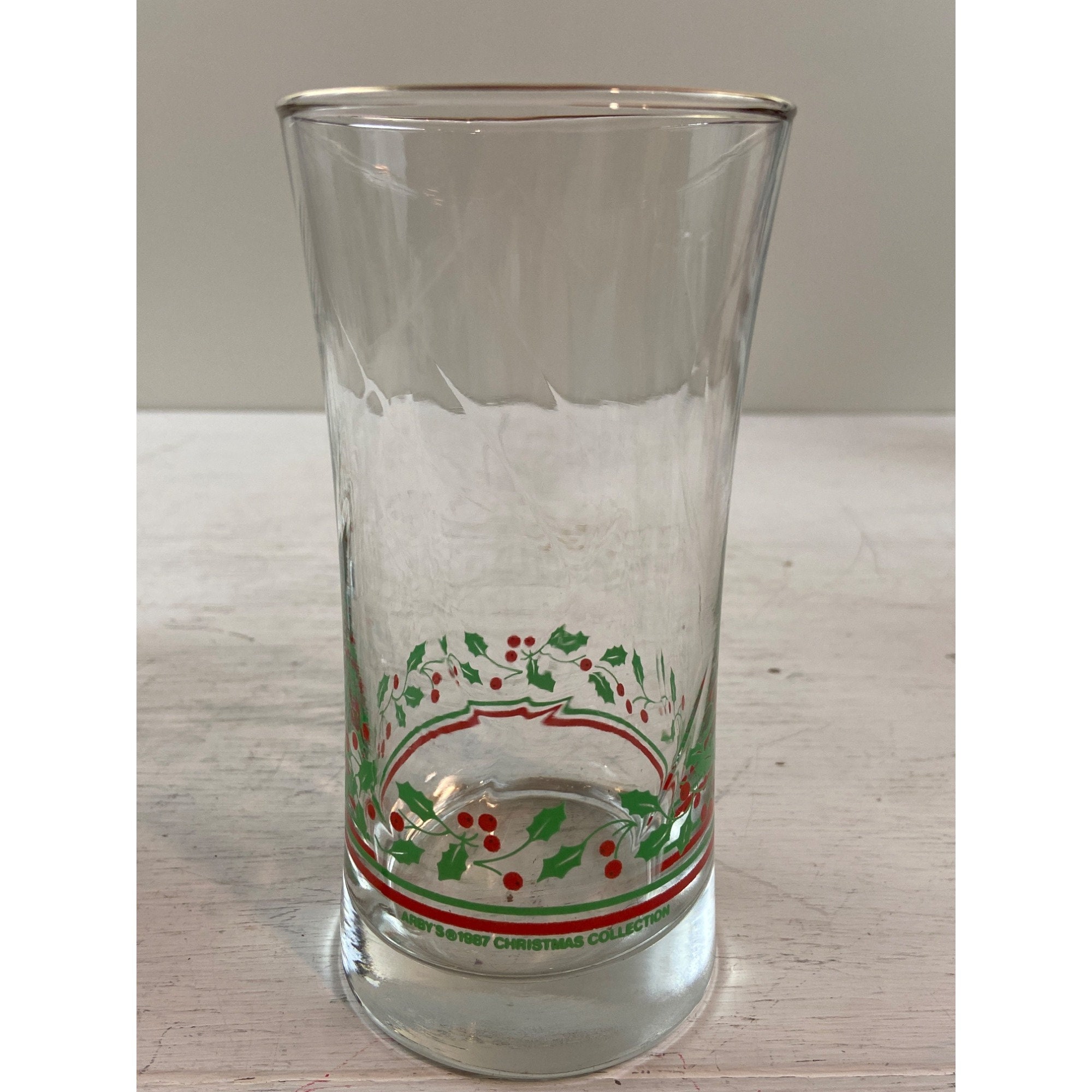 Vintage Set of 4 Arby’s 1987 Christmas Collection Drinking Glasses - Etsy
