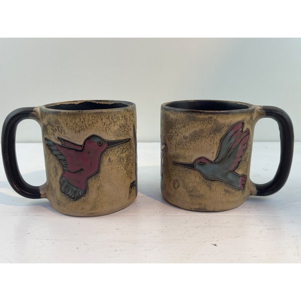 Design by Mara Hummingbird Mug Mexican Ceramic Best Tonala Style Hecho in Mexico