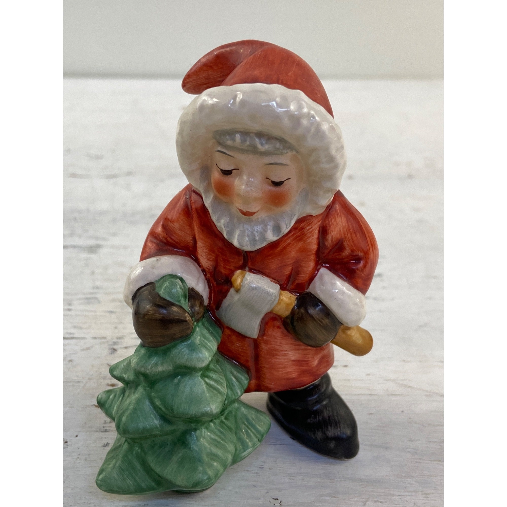 Vintage Goebel West Gernany Porcelain Santa Claus With Christmas