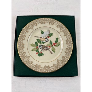 Vintage 1988 The Lenox Garden Bird Teller Sammlung Chickadee Fine Ivory China Lenox made in the USA mit Wandaufhängung