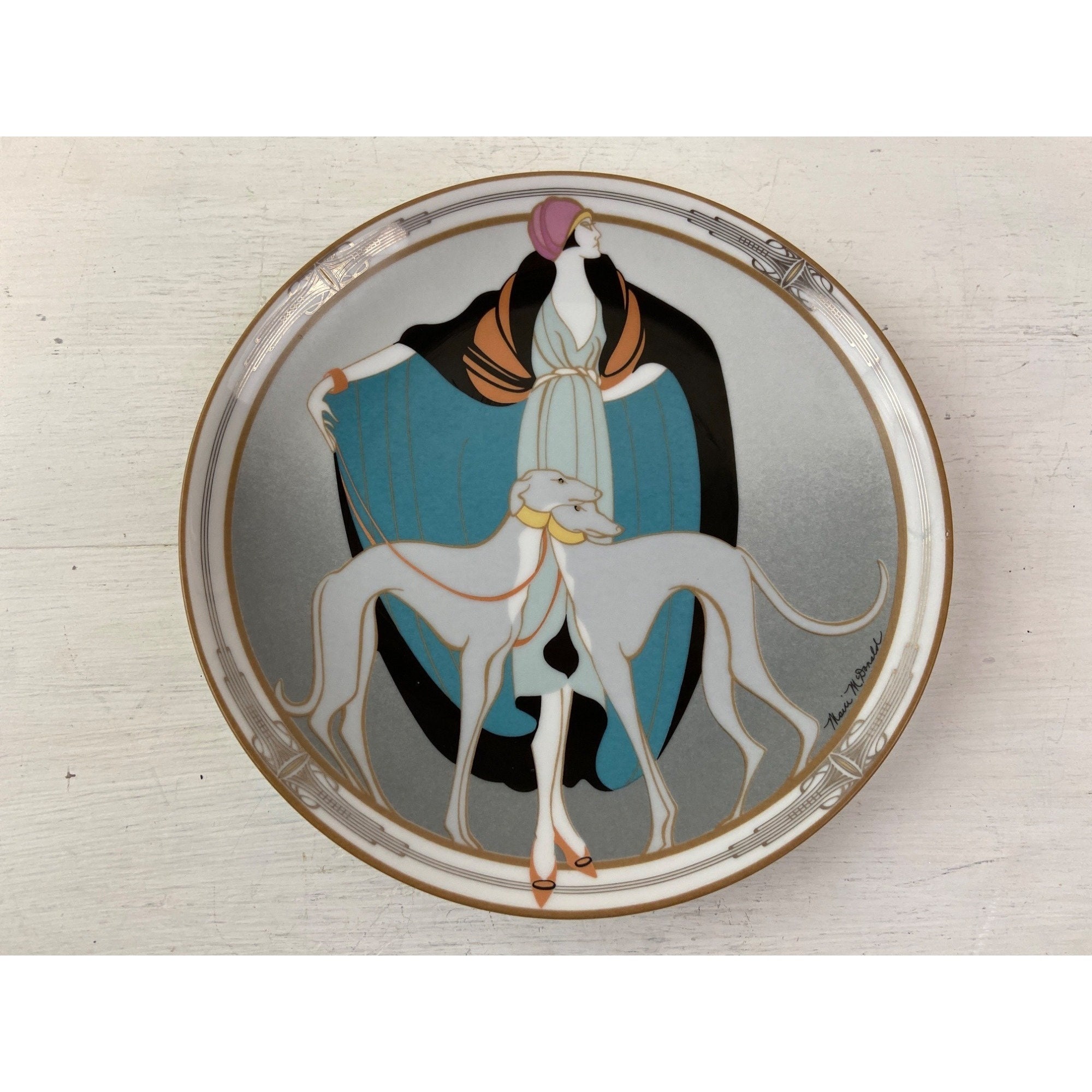Vintage 1990 WS George Art Deco Style Decorative Plate 