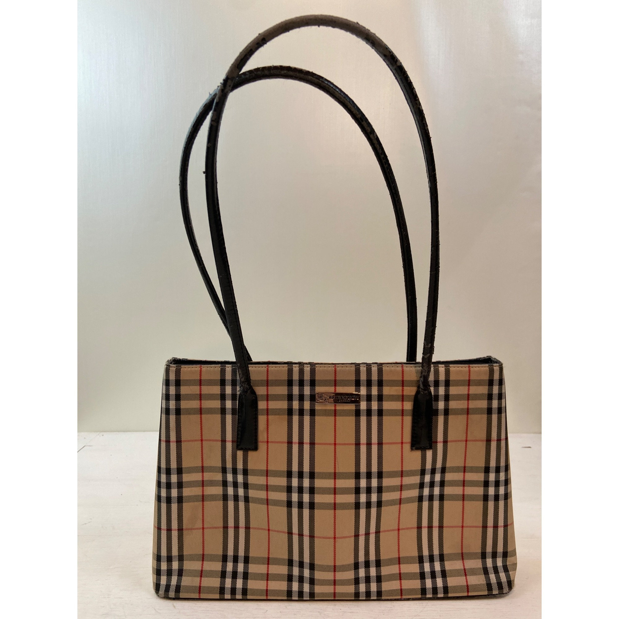Burberry Leather-trimmed Checked Canvas Hobo Bag - Brown | Bags, Burberry  purse, Burberry shoulder bag