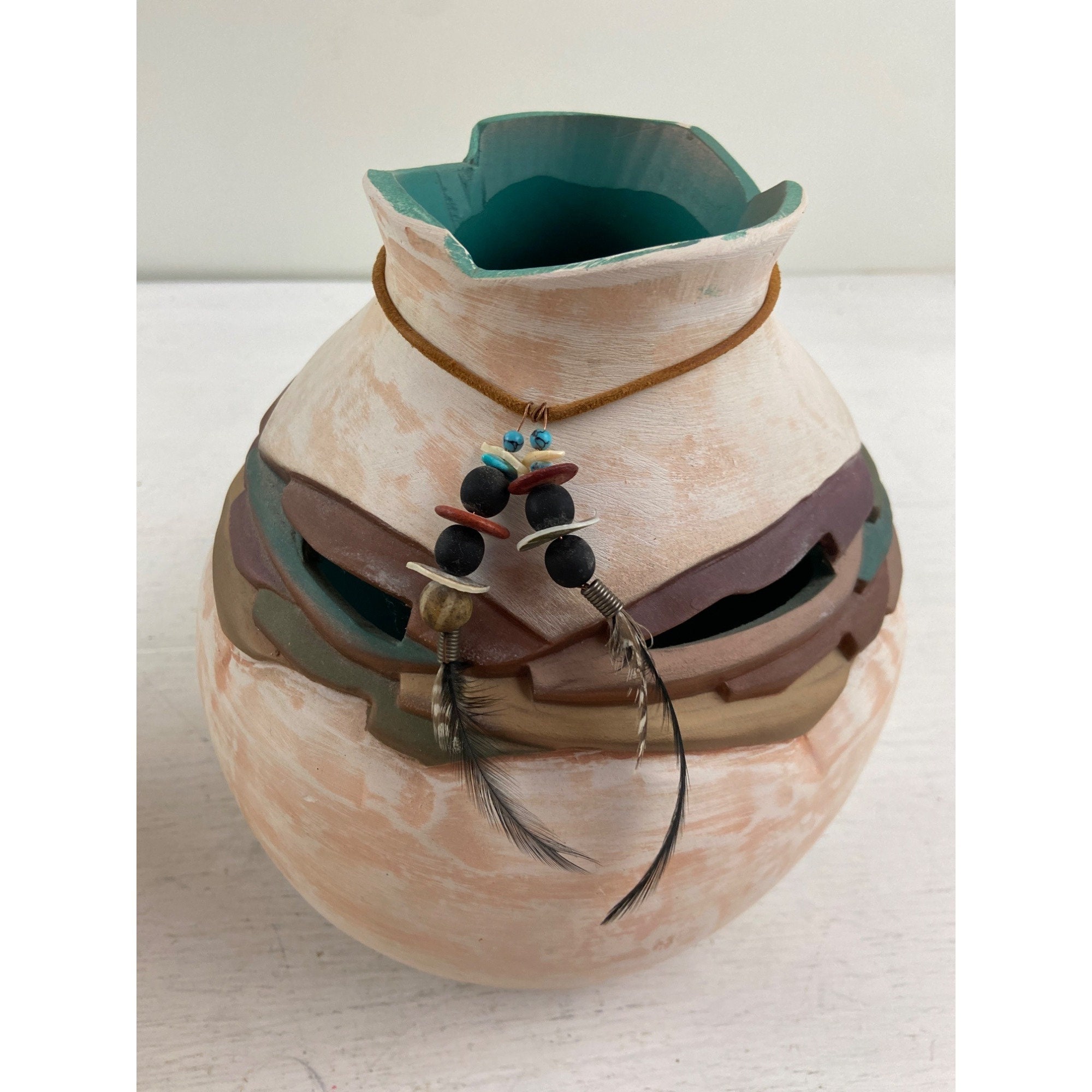 Vintage 1998 Steven Kaye Pottery Designs Vase 8