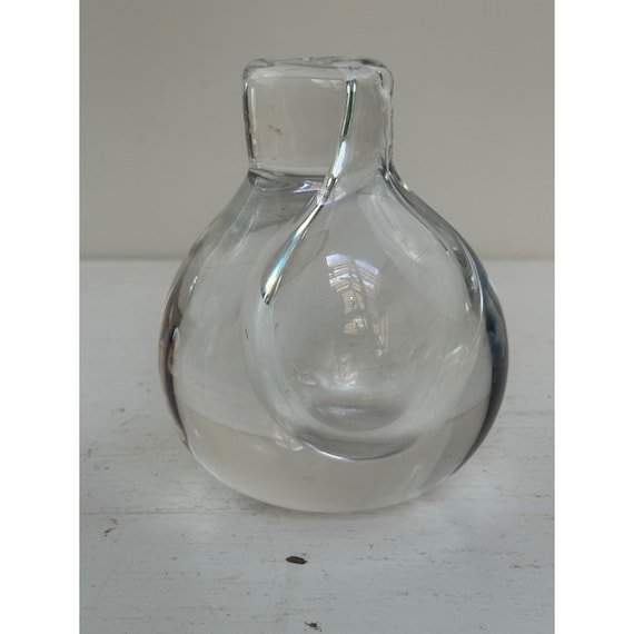 Vase Vintage Kosta Boda Raindrop Par Göran Wärff - Cristal Clair - Suède 1970