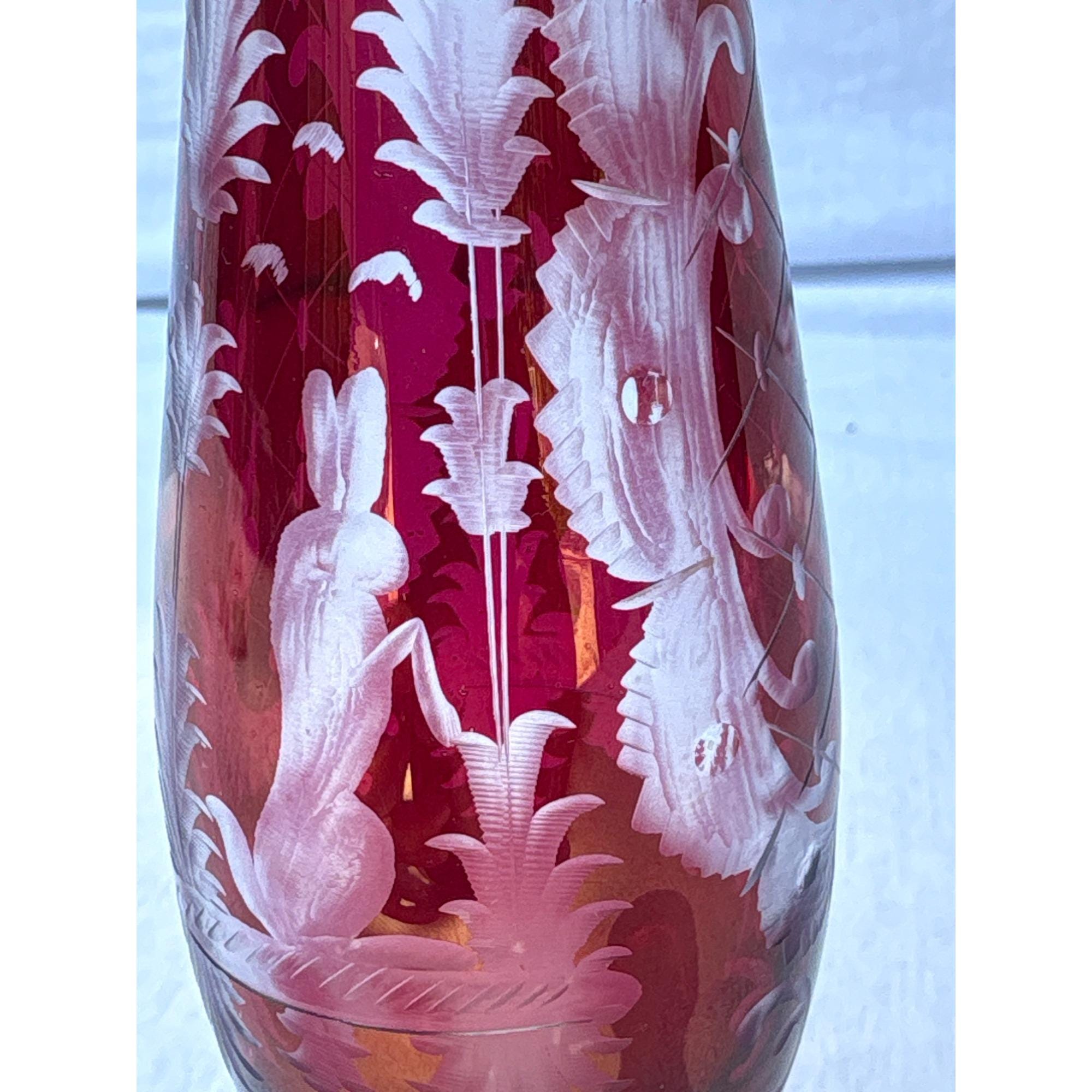 ボヘミアン レッド ルビー クランベリー カット クリア クリスタル