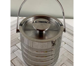Mid-Century Modern Chrome "Beehive" Insulated Ice Bucket