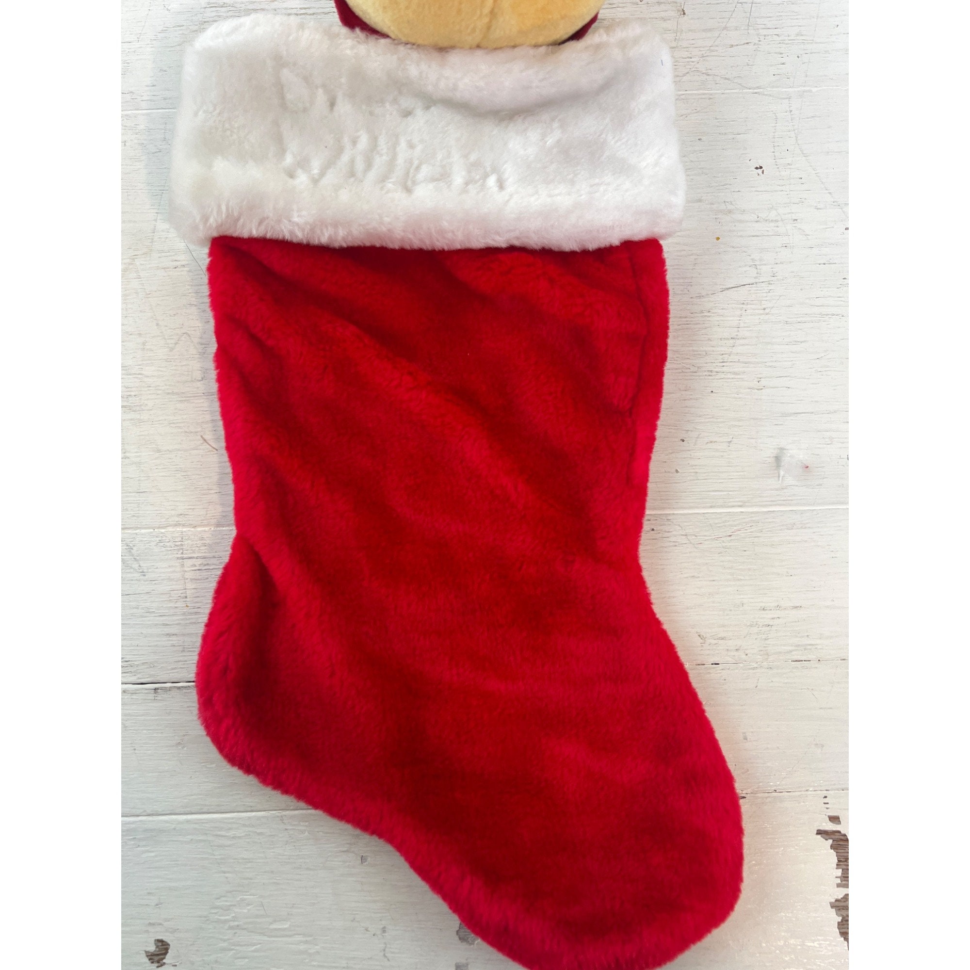 Vintage Winnie the Pooh Christmas Stocking Plush Stuffed Animal Red ...