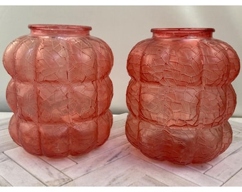 Vintage Frankart Glass Lamp Globe Art Deco Cranberry Ceiling Light 4&quot; Fitter