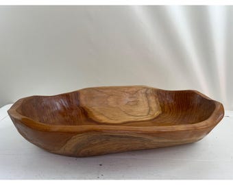 Bol decorativo grande de madera reciclada de Pottery Barn