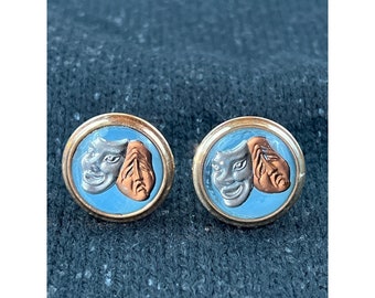 Vintage Pair of Comedy and Tragedy Cufflinks