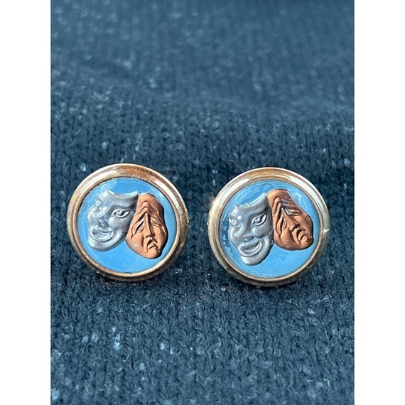 Vintage Pair of Comedy and Tragedy Cufflinks