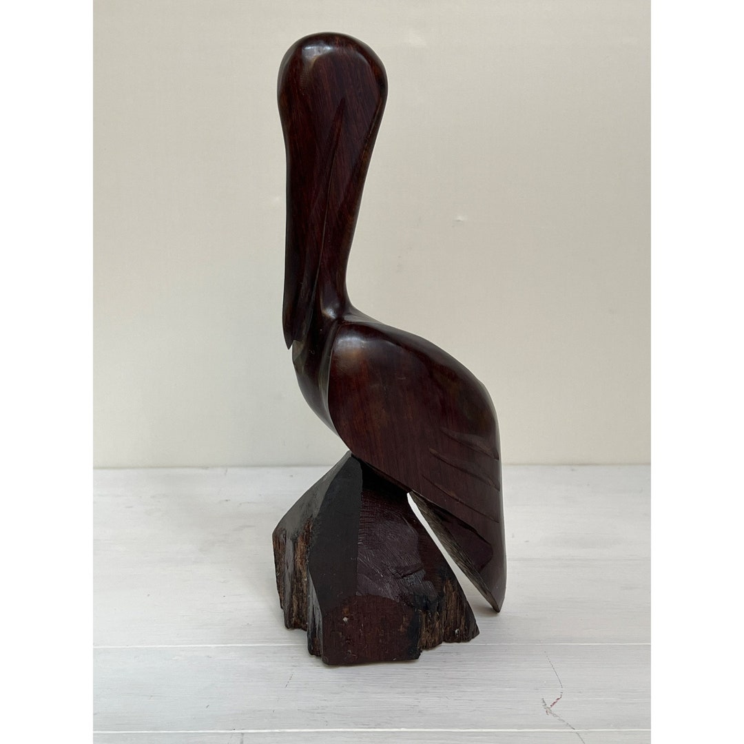 Vintage Ironwood Pelican Statue Etsy