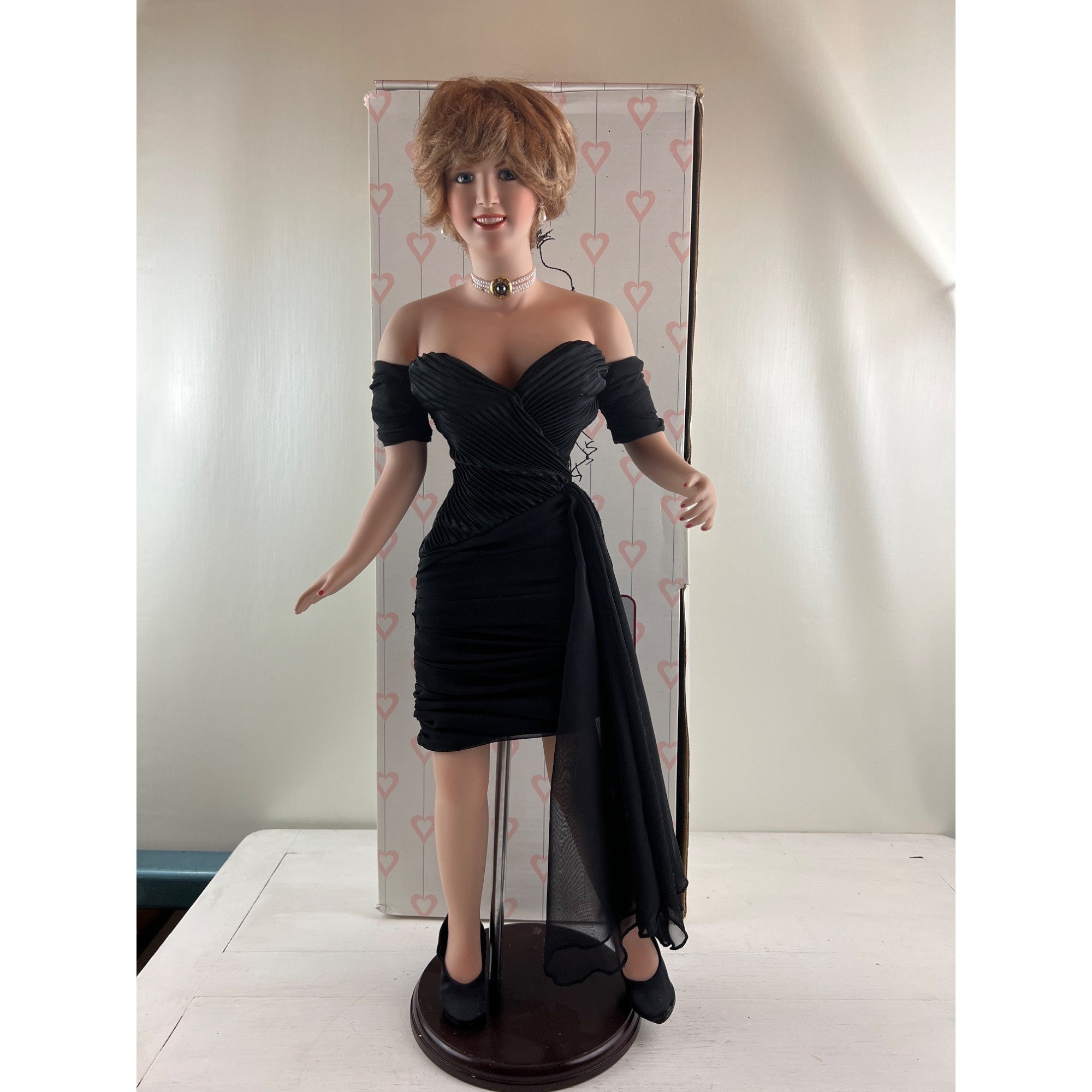 princess diana doll black dress Princess Diana's revenge dress standing doll found at Salvation Army
