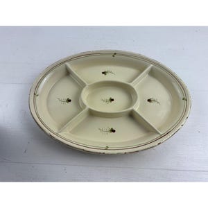 ¡Vietri, Italia! Fiori Di Bosco Bandeja para condimentos de 5 partes Fuente ovalada para servir