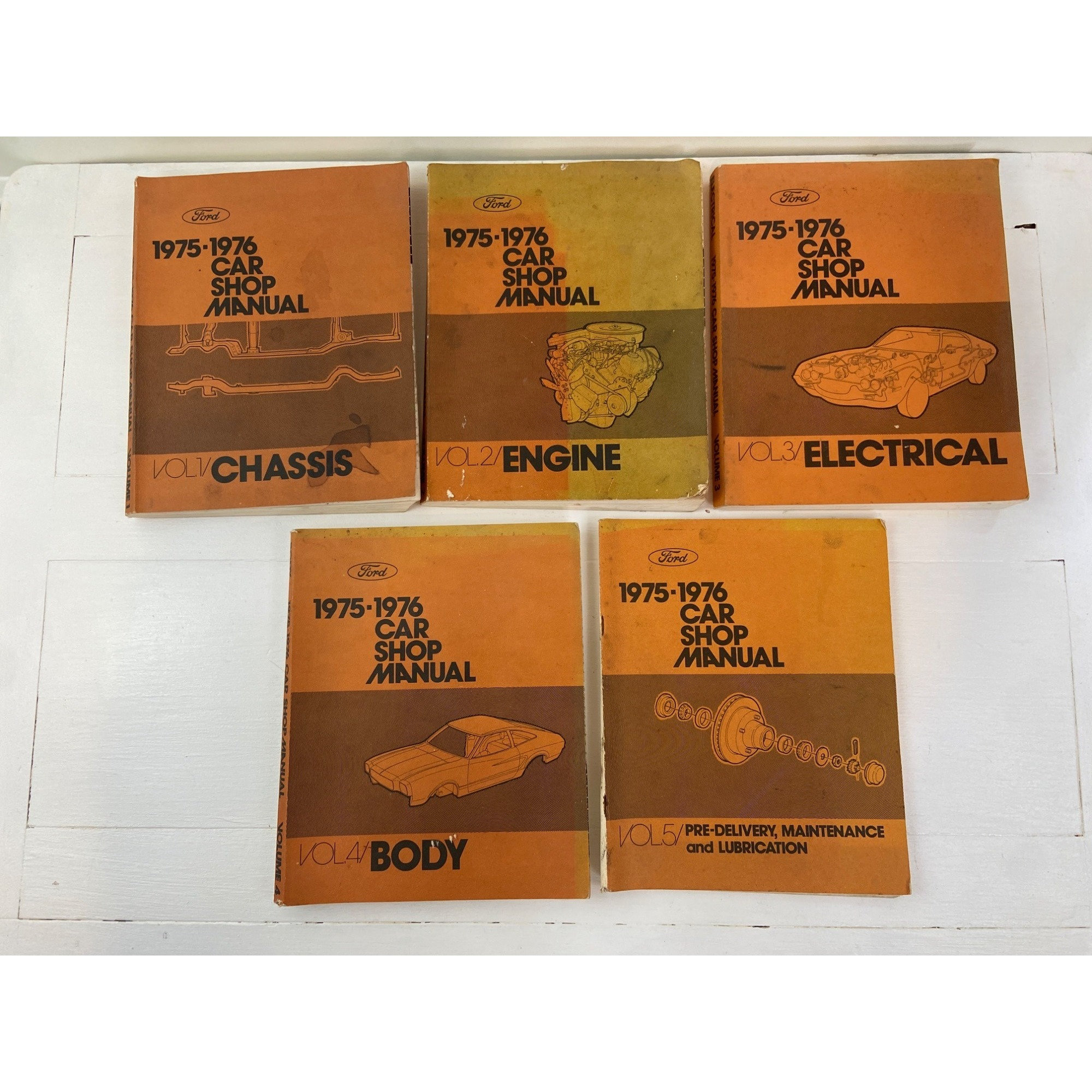 Vintage 5 Volume Set of 1975-1976 Ford Car Shop Manuals - Etsy
