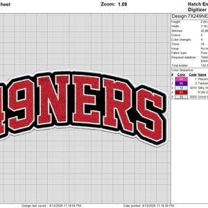 Écusson brodé Niners, Écusson de broderie à coudre ou thermocollant