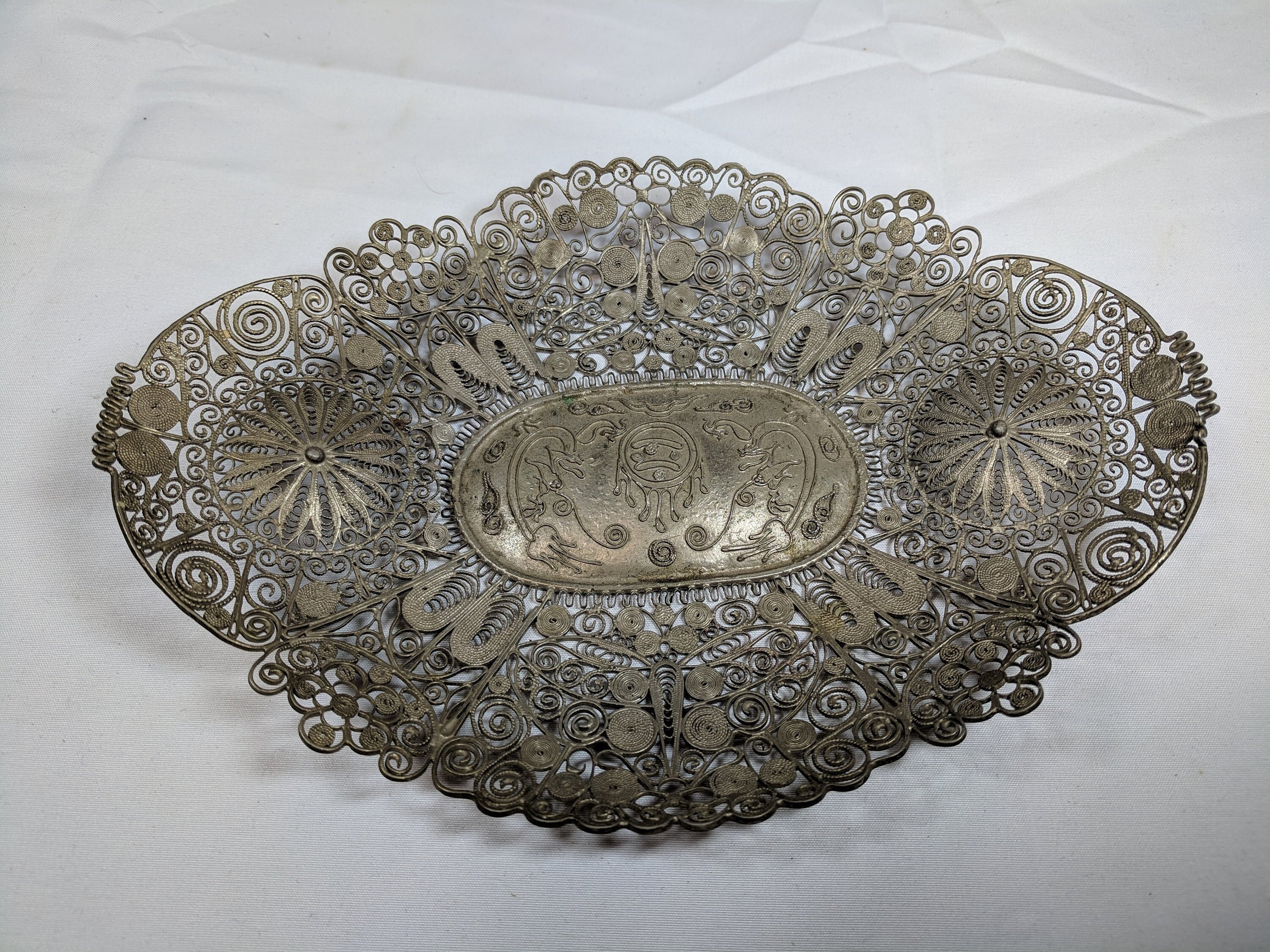 Vintage Artistic Metal Candy Dish Etsy