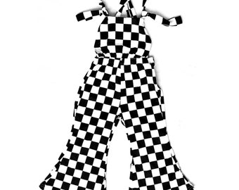 red and white checkered overalls