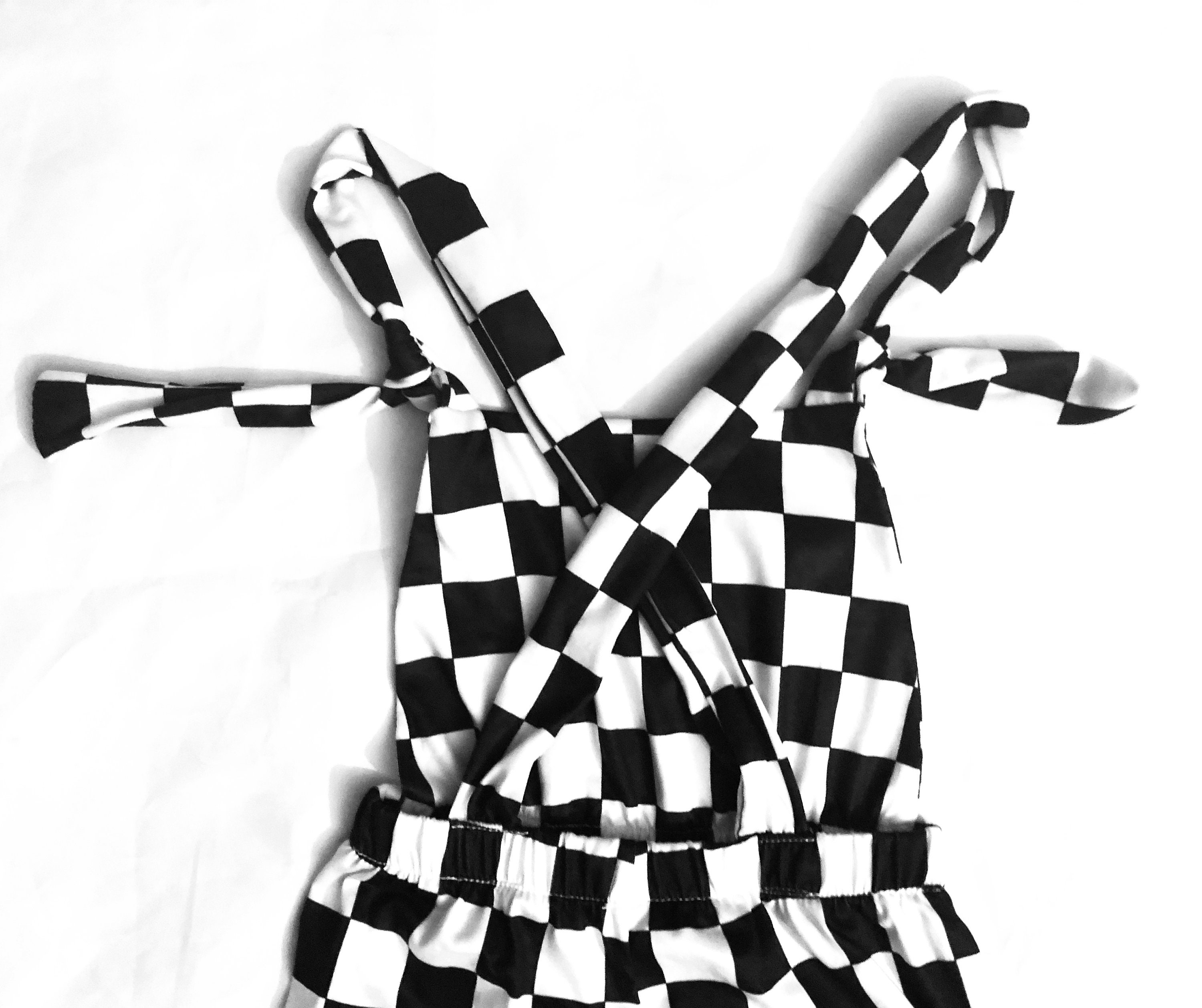 checkered bell bottom pants