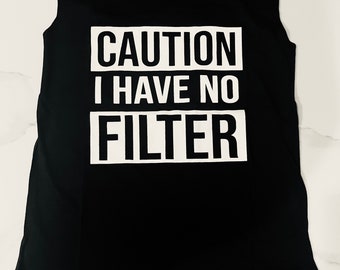 Caution Sleeveless tee tank